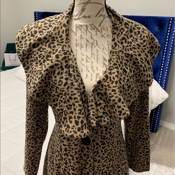 Leopard Ruffled Button Up Cardigan - Picture 4 of 9